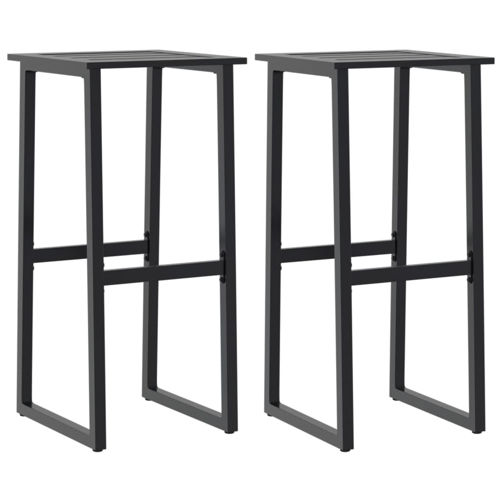 vidaXL Σκαμπό Μπαρ 2Τεμ. Μαύρα 38x38x80 εκ. Ατσάλι με Ηλ. Βαφή Πούδρας
