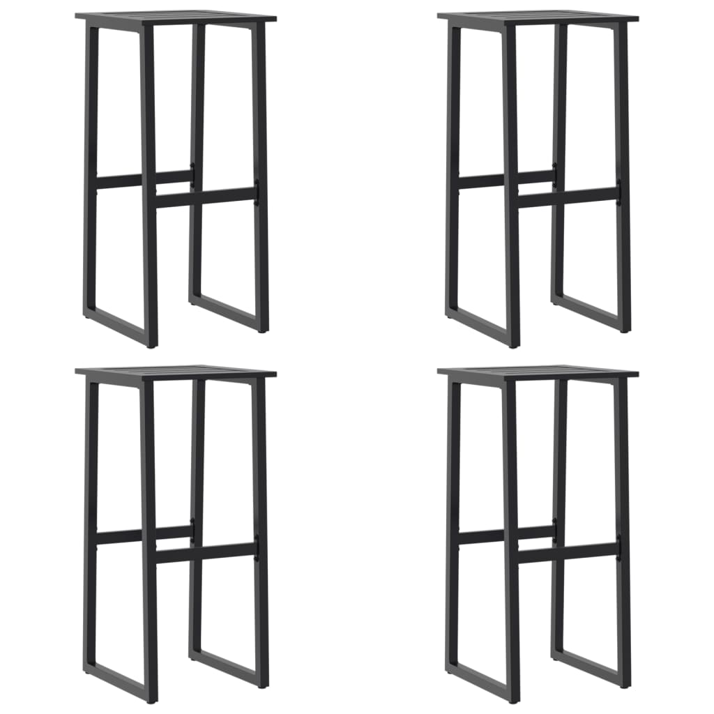 vidaXL Σκαμπό Μπαρ 4Τεμ. Μαύρα 38x38x80 εκ. Ατσάλι με Ηλ. Βαφή Πούδρας