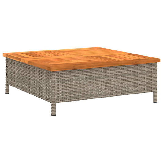 vidaXL Τραπέζι Κήπου Γκρι 70x70x25 εκ. από Ρατάν και Ξύλο Ακακίας