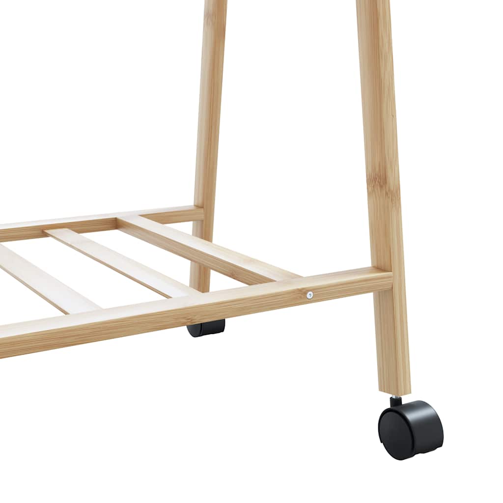 vidaXL Ράφι ρούχων με ράφια και ρόδες 96x45,5x155,5 cm Μπαμπού