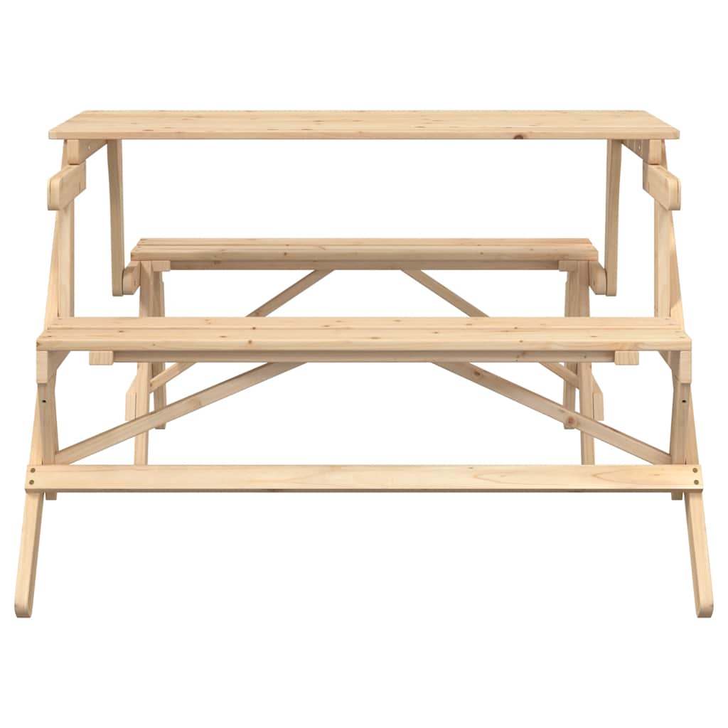 vidaXL Τραπέζι Πικνικ με Παγκάκια 2 σε 1 Μετατρέψιμο Μασίφ Ξύλο Ελάτης