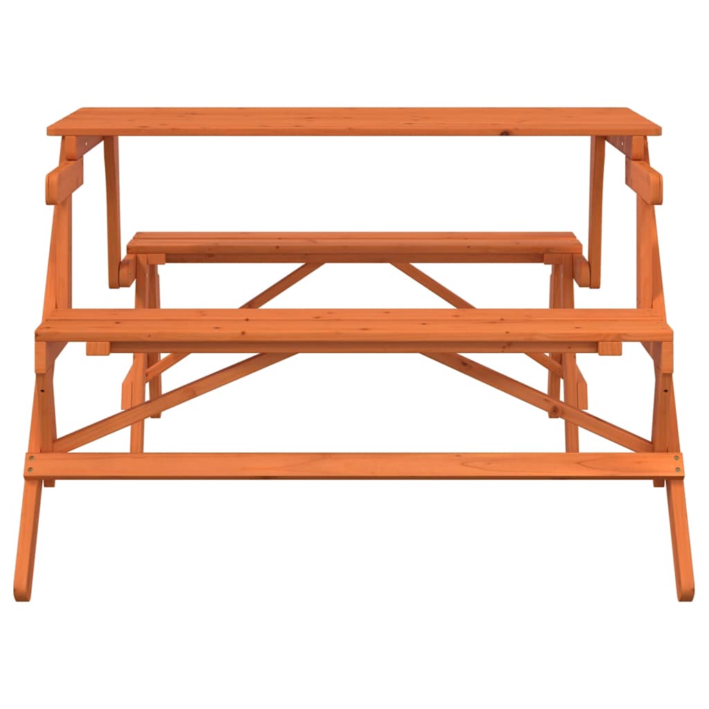 vidaXL Τραπέζι Πικνικ με Παγκάκια 2 σε 1 Μετατρέψιμο Μασίφ Ξύλο Ελάτης