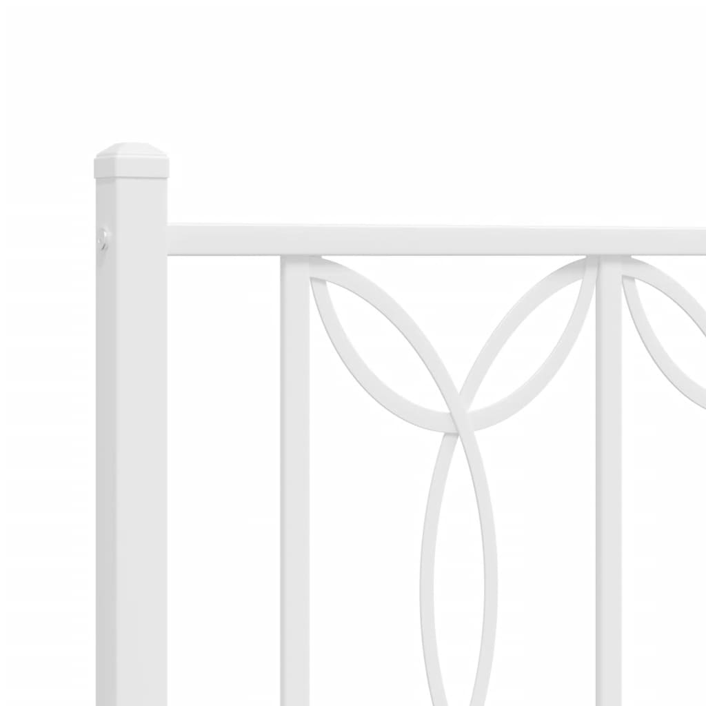 vidaXL Πλαίσιο Κρεβατιού με Κεφαλάρι&Ποδαρικό Λευκό 193x203εκ. Μέταλλο