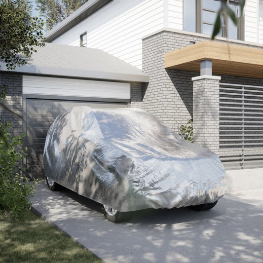 vidaXL Κουκούλα Αυτοκινήτου για SUV με Ιμάντες και Κλιπ Ασημί L