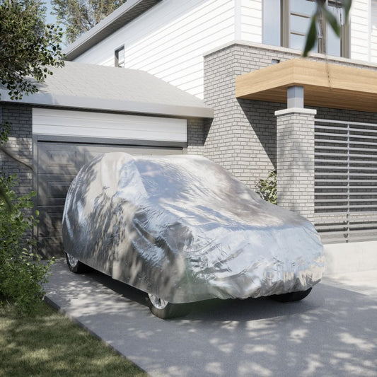 vidaXL Κουκούλα Αυτοκινήτου για SUV με Ιμάντες και Κλιπ Ασημί XL