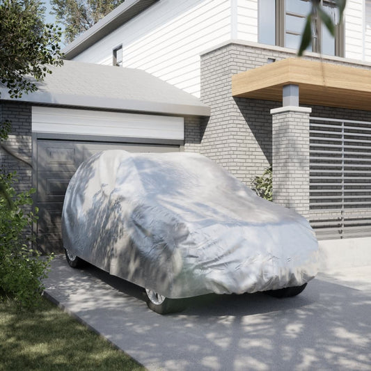 vidaXL Κουκούλα Αυτοκινήτου για SUV με Ιμάντες και Κλιπ Ασημί M PEVA