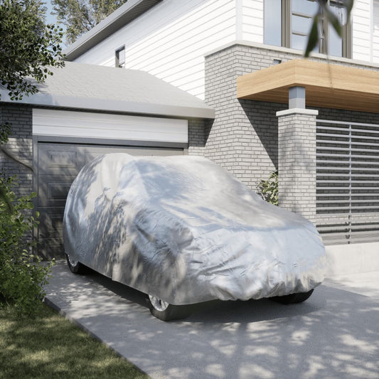 vidaXL Κουκούλα Αυτοκινήτου για SUV με Ιμάντες και Κλιπ Ασημί XL PEVA