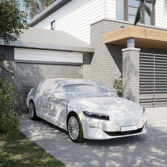 vidaXL Ημικουκούλα Αυτοκινήτου με Γάντζους Ασημί M PEVA