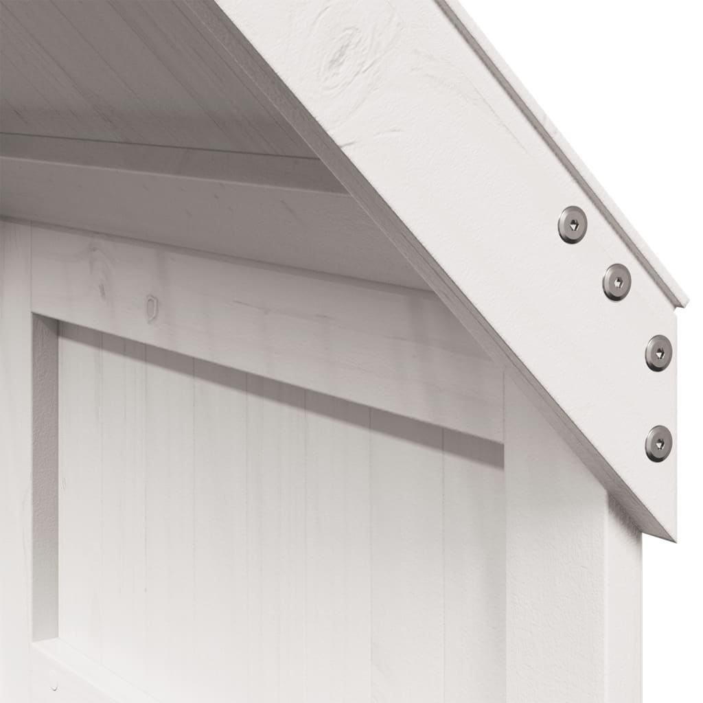 vidaXL Οροφή Κρεβατιού Παιδική Λευκό 55x99x139,5εκ Μασίφ Ξύλο Πεύκου