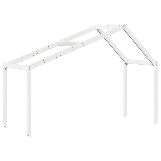 vidaXL Οροφή Κρεβατιού Παιδική Λευκό 203x80,5x142εκ. Μασίφ Ξύλο Πεύκου