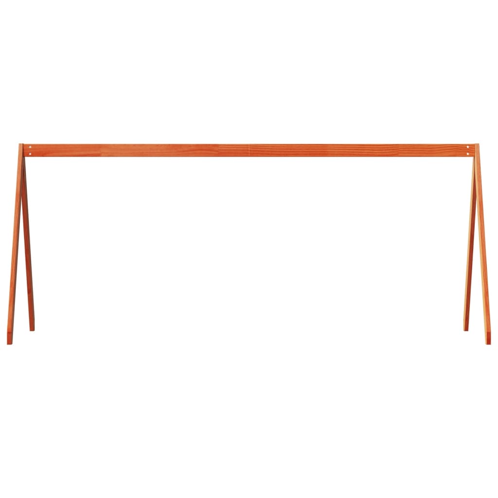 vidaXL Οροφή Κρεβατιού Παιδική Καφέ 209x85,5x88 εκ. Μασίφ Ξύλο Πεύκου