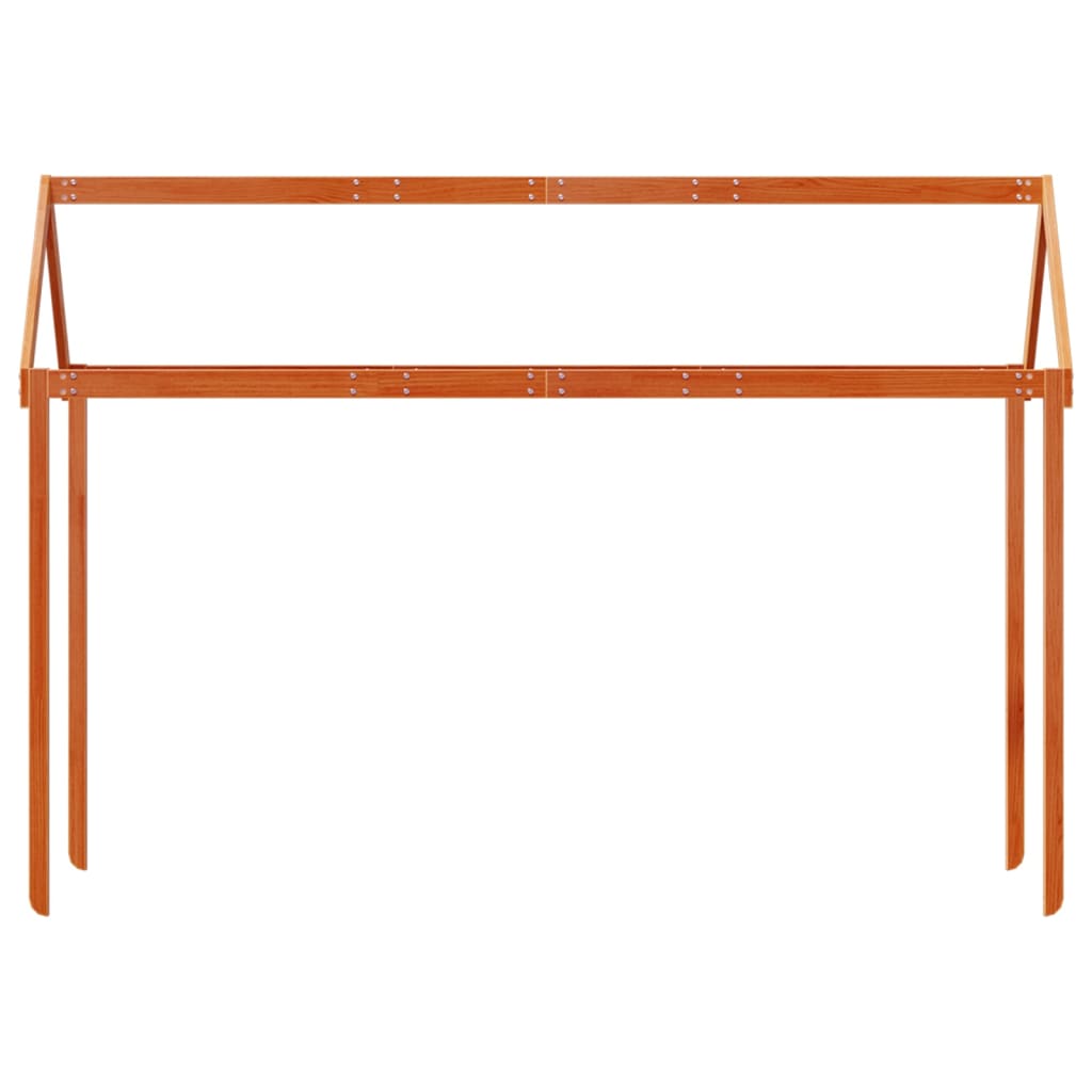 vidaXL Οροφή Κρεβατιού Παιδική Καφέ 217x95,5x159 εκ. Μασίφ Ξύλο Πεύκου