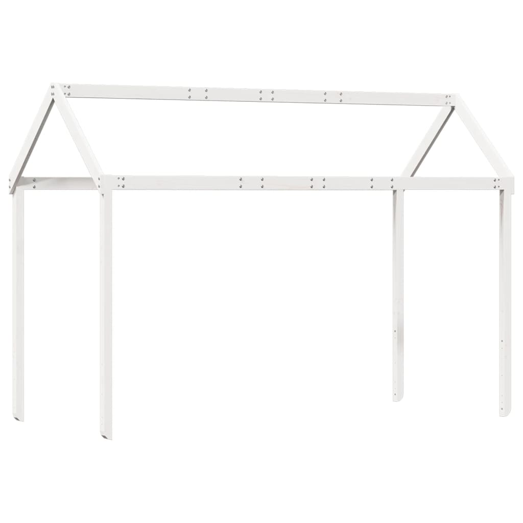 vidaXL Οροφή Κρεβατιού Παιδική Λευκό 217x85,5x154εκ. Μασίφ Ξύλο Πεύκου