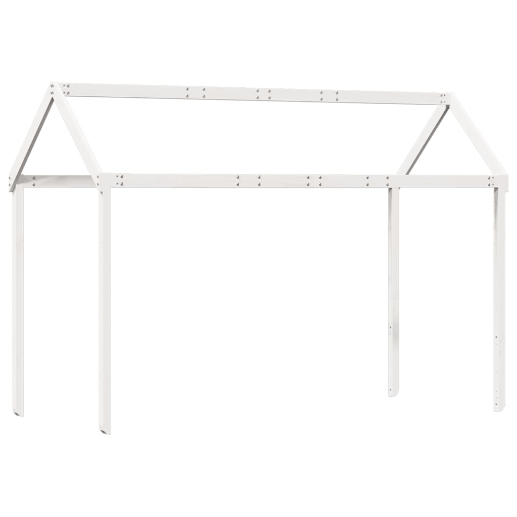 vidaXL Οροφή Κρεβατιού Παιδική Λευκό 217x85,5x154εκ. Μασίφ Ξύλο Πεύκου