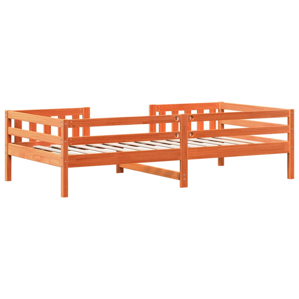 vidaXL Σκελετός Κρεβ. Χωρίς Στρώμα Καφέ 80x200 εκ. Μασίφ Ξύλο Πεύκου
