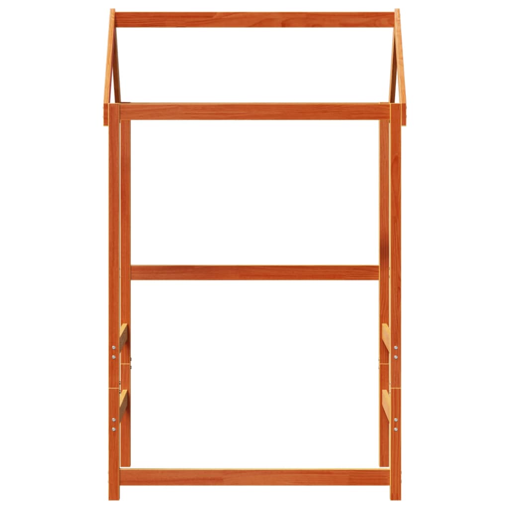 vidaXL Οροφή Κρεβατιού Παιδική Καφέ 108x70x176,5 εκ. Μασίφ Ξύλο Πεύκου