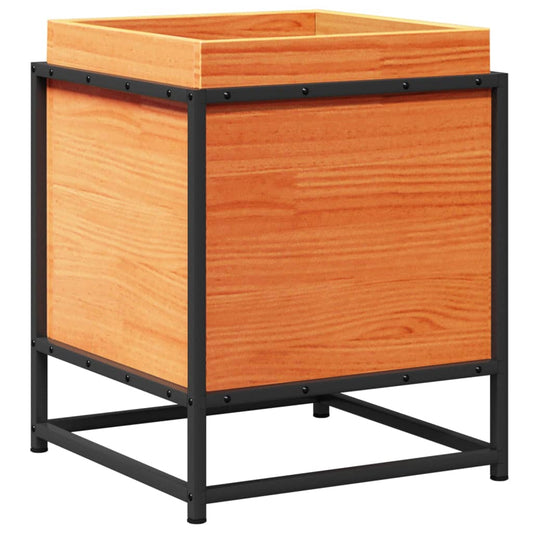 vidaXL Ζαρντινιέρα Καφέ Κεριού 40x40x50 εκ. από Μασίφ Ξύλο Πεύκου