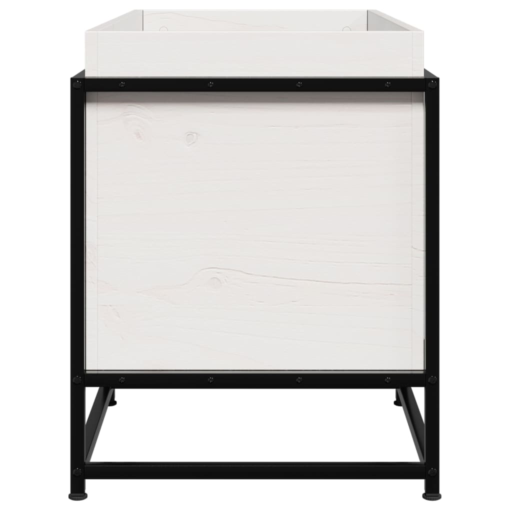 vidaXL Ζαρντινιέρα Λευκή. 80x40x50 εκ από Μασίφ Ξύλο Πεύκου