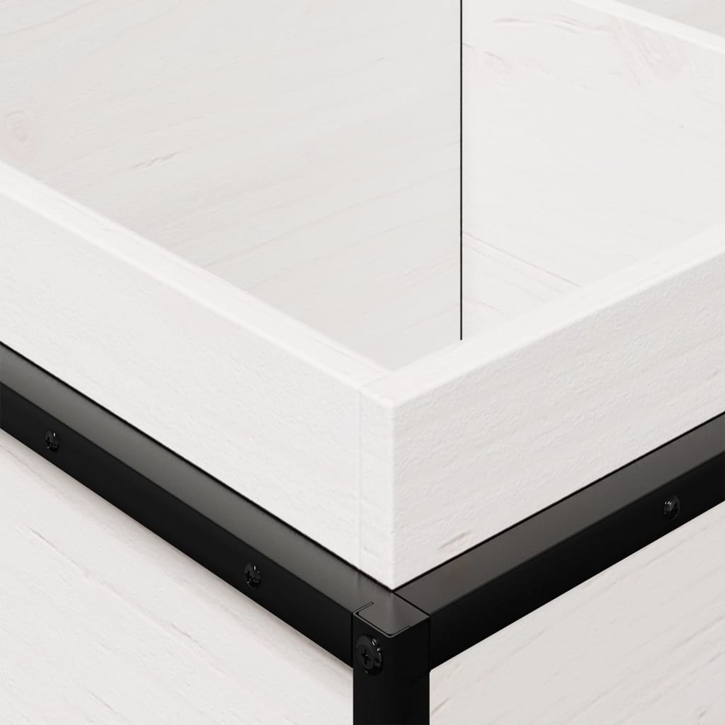 vidaXL Ζαρντινιέρα Λευκή. 80x40x50 εκ από Μασίφ Ξύλο Πεύκου