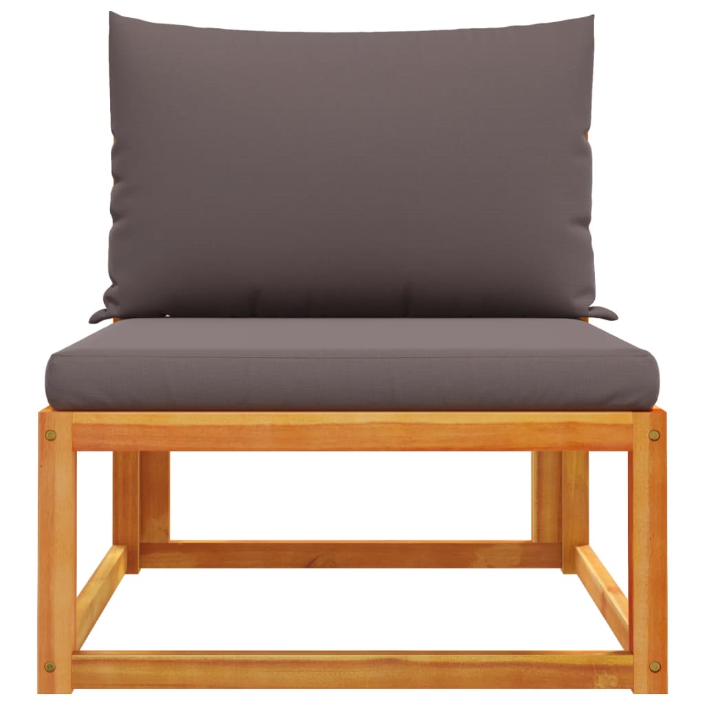 vidaXL Καναπές Κήπου Χωρίς Μπράτσα Μασίφ Ακακία με Μαξιλάρια