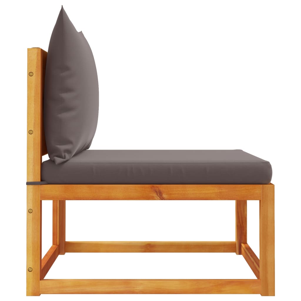 vidaXL Καναπές Κήπου Χωρίς Μπράτσα Μασίφ Ακακία με Μαξιλάρια