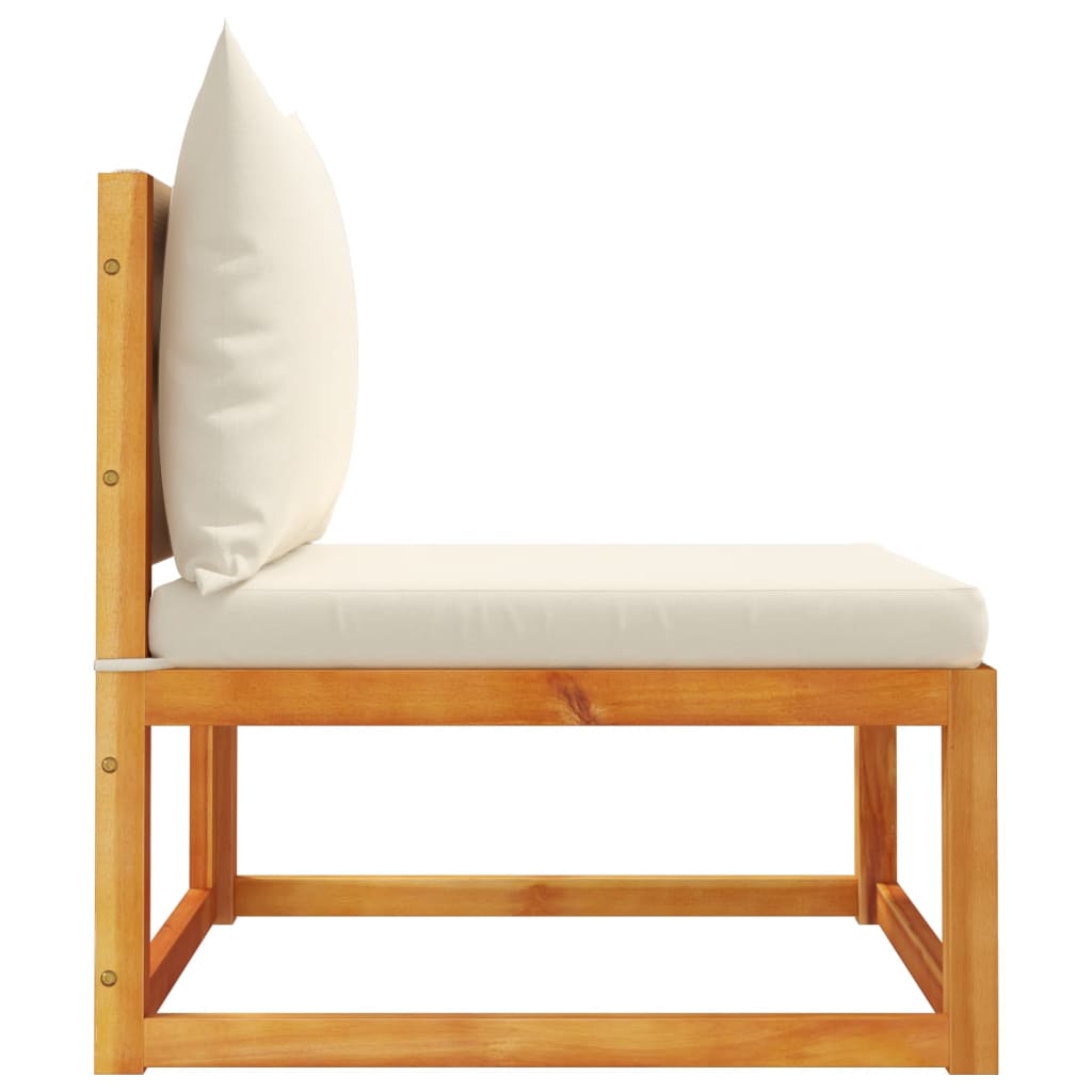 vidaXL Καναπές Κήπου Χωρίς Μπράτσα Μασίφ Ακακία με Μαξιλάρια