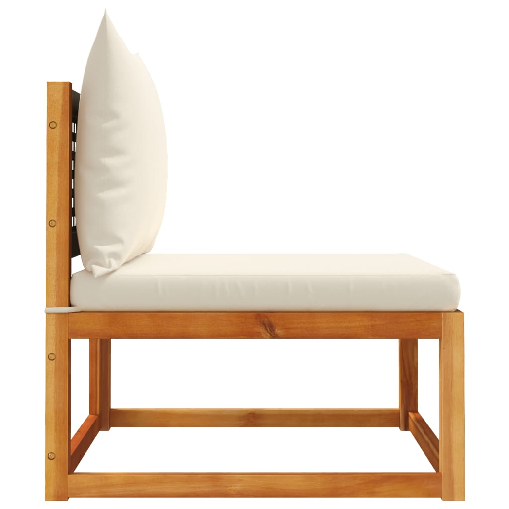 vidaXL Καναπές Κήπου Χωρίς Μπράτσα Μασίφ Ακακία με Μαξιλάρια