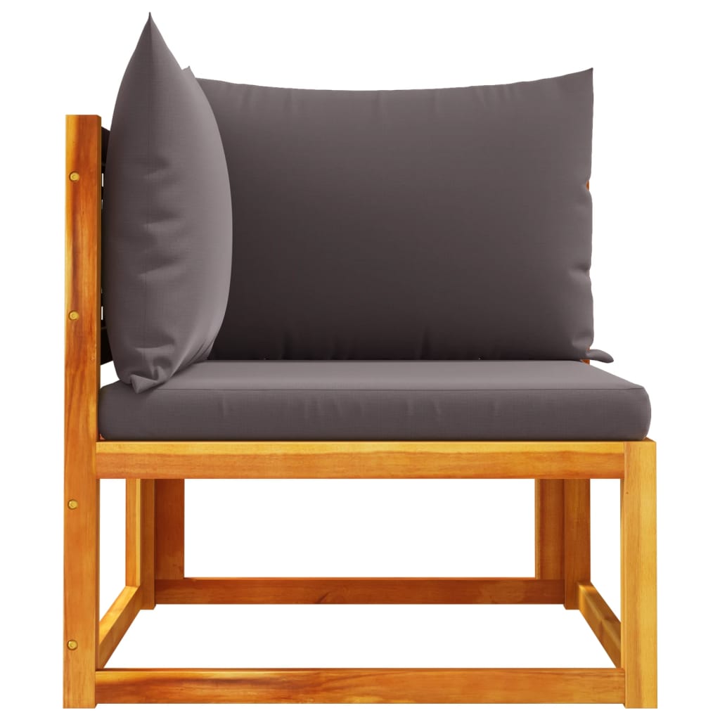 vidaXL Καναπές Κήπου Γωνιακός Μασίφ Ξύλο Ακακίας με Μαξιλάρια