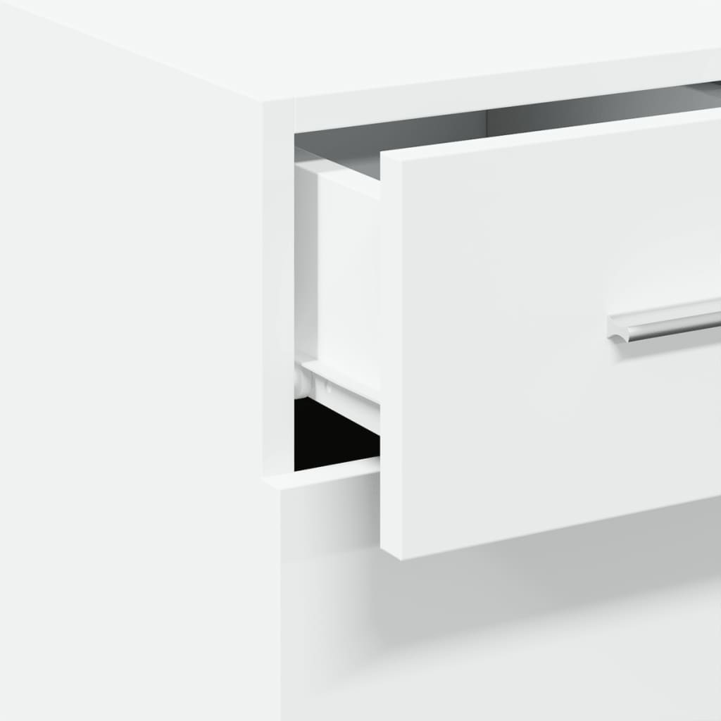 vidaXL Συρταριέρα Λευκή 30x42,5x93 εκ. από Επεξεργασμένο Ξύλο