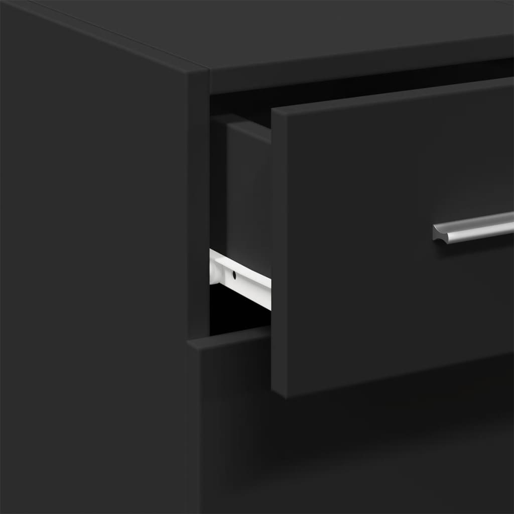 vidaXL Συρταριέρα Μαύρη 30x42,5x93 εκ. από Επεξεργασμένο Ξύλο