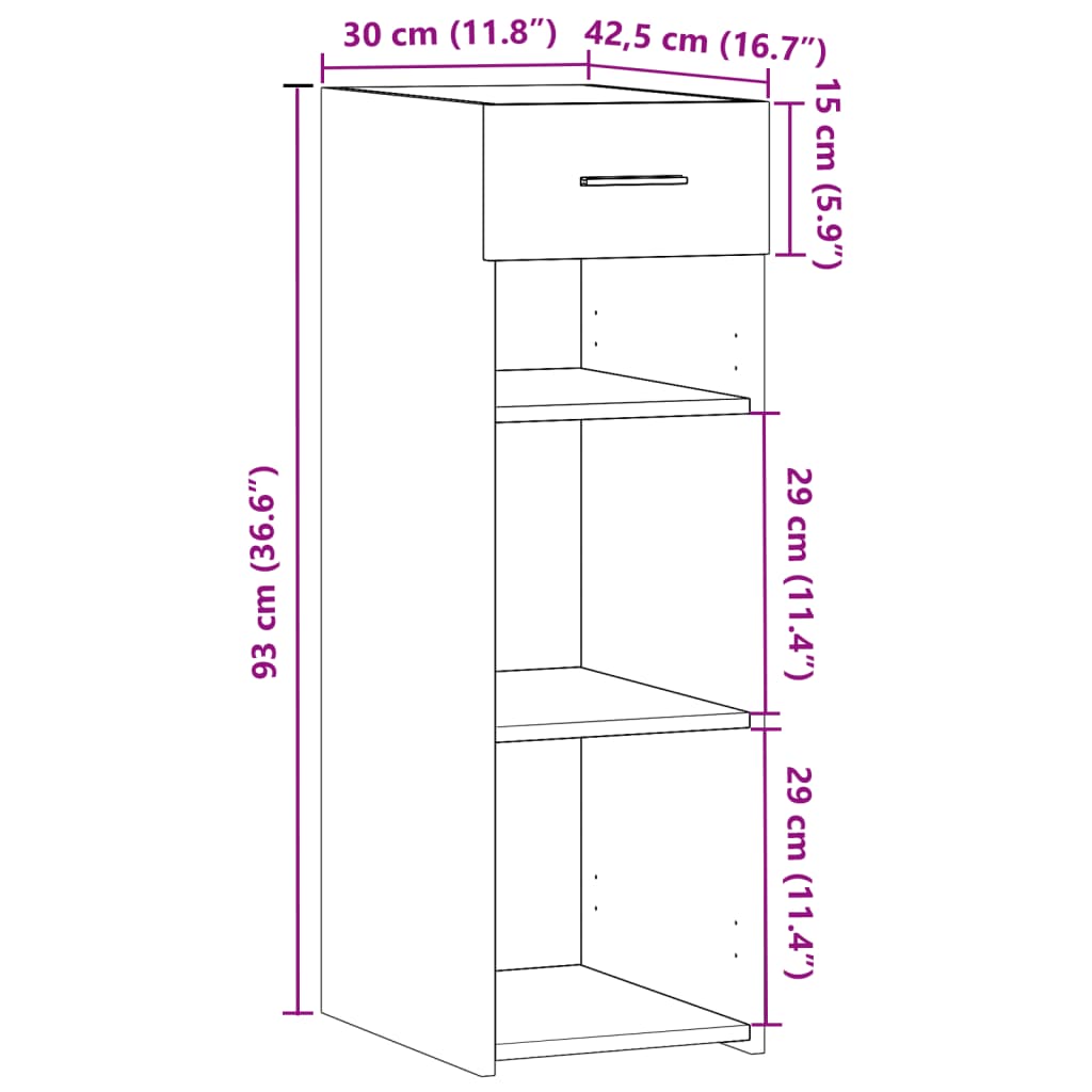 vidaXL Ντουλάπι Καπνιστή Δρυς 30x42,5x93 εκ. από Επεξεργ. Ξύλο