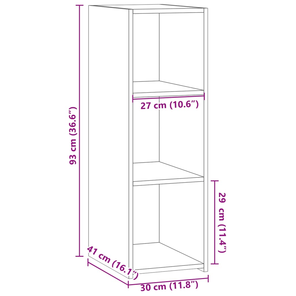 vidaXL Ντουλάπι Sonoma Δρυς 30x41x93 εκ. από Επεξεργασμένο Ξύλο