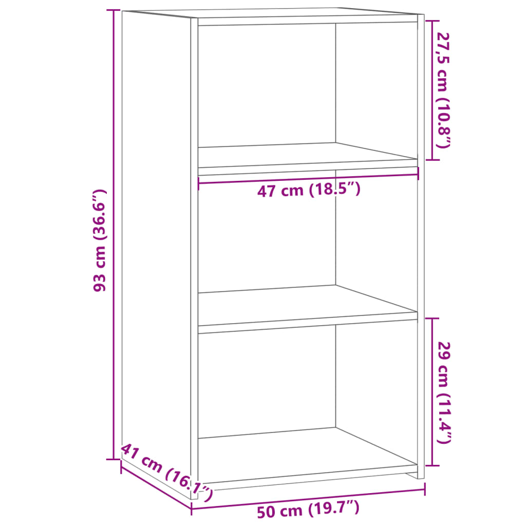 vidaXL Ντουλάπι Sonoma Δρυς 50x41x93 εκ. από Επεξεργασμένο Ξύλο