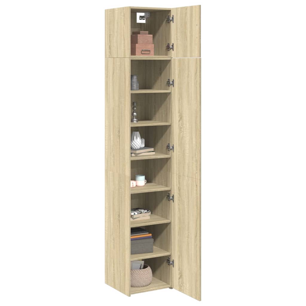 vidaXL Ντουλάπι Αποθήκευσης Στενό Δρυς 40x42,5x225 εκ. Επεξεργ. Ξύλο
