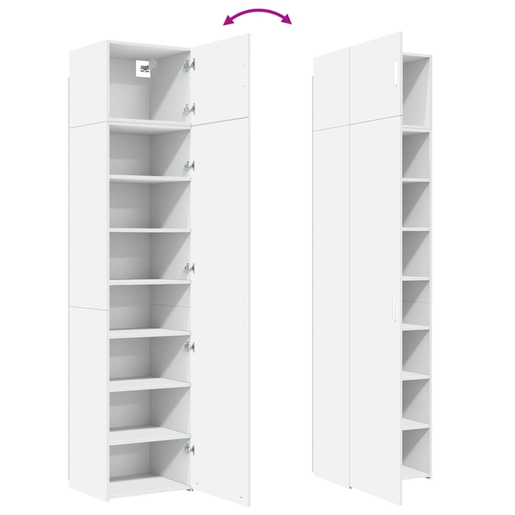 vidaXL Ντουλάπι Αποθήκευσης Στενό Λευκό 50x42,5x225 εκ. Επεξεργ. Ξύλο