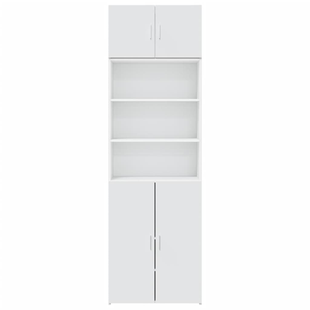 vidaXL Ραφιέρα με Ντουλάπια Λευκή 70x42,5x225 εκ. Επεξεργασμένο Ξύλο