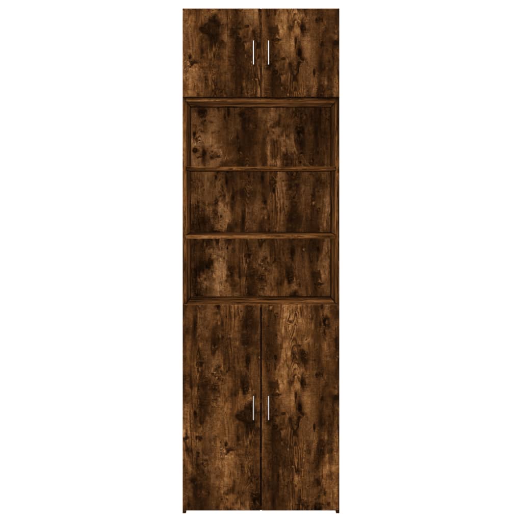 vidaXL Ραφιέρα με Ντουλάπια Καπνιστή Δρυς 70x42,5x225 εκ. Επεξ. Ξύλο