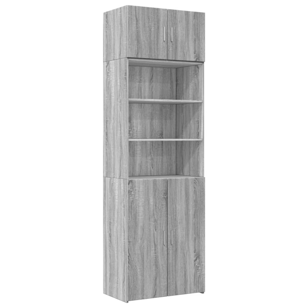 vidaXL Ραφιέρα με Ντουλάπια Γκρι Sonoma 70x42,5x225 εκ. Επεξ. Ξύλο