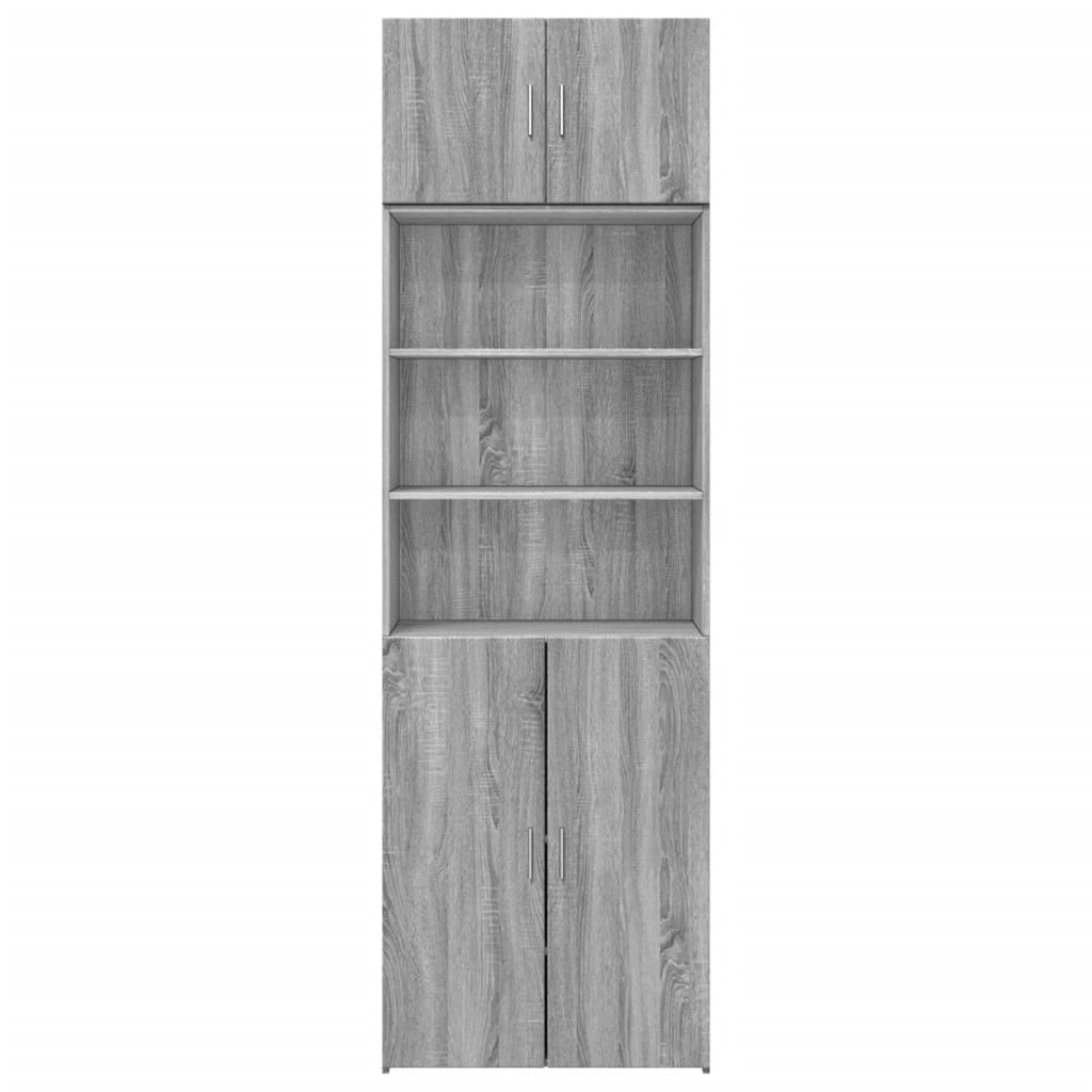 vidaXL Ραφιέρα με Ντουλάπια Γκρι Sonoma 70x42,5x225 εκ. Επεξ. Ξύλο