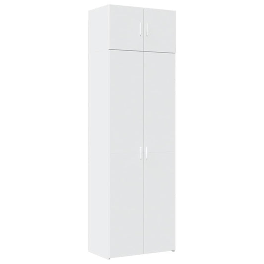 vidaXL Ραφιέρα με Ντουλάπια Λευκή 70x42,5x225 εκ. Επεξεργασμένο Ξύλο