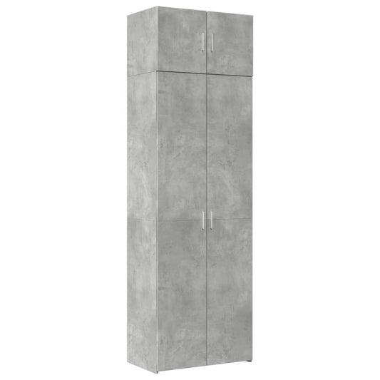 vidaXL Ραφιέρα με Ντουλάπια Γκρι Σκυροδέμ. 70x42,5x225 εκ. Επεξ. Ξύλο