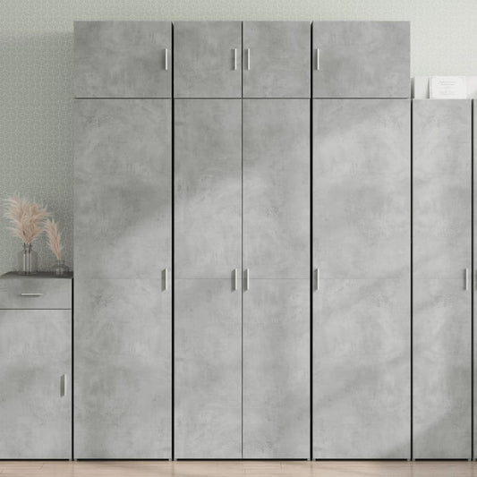 vidaXL Ραφιέρα με Ντουλάπια Γκρι Σκυροδέμ. 70x42,5x225 εκ. Επεξ. Ξύλο