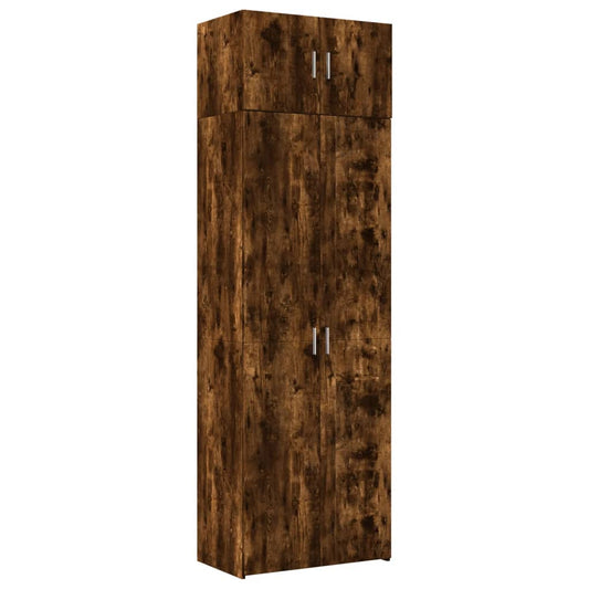 vidaXL Ραφιέρα με Ντουλάπια Καπνιστή Δρυς 70x42,5x225 εκ. Επεξ. Ξύλο