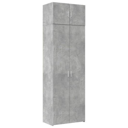 vidaXL Ραφιέρα με Ντουλάπια Γκρι Σκυροδέμ. 70x42,5x225 εκ. Επεξ. Ξύλο