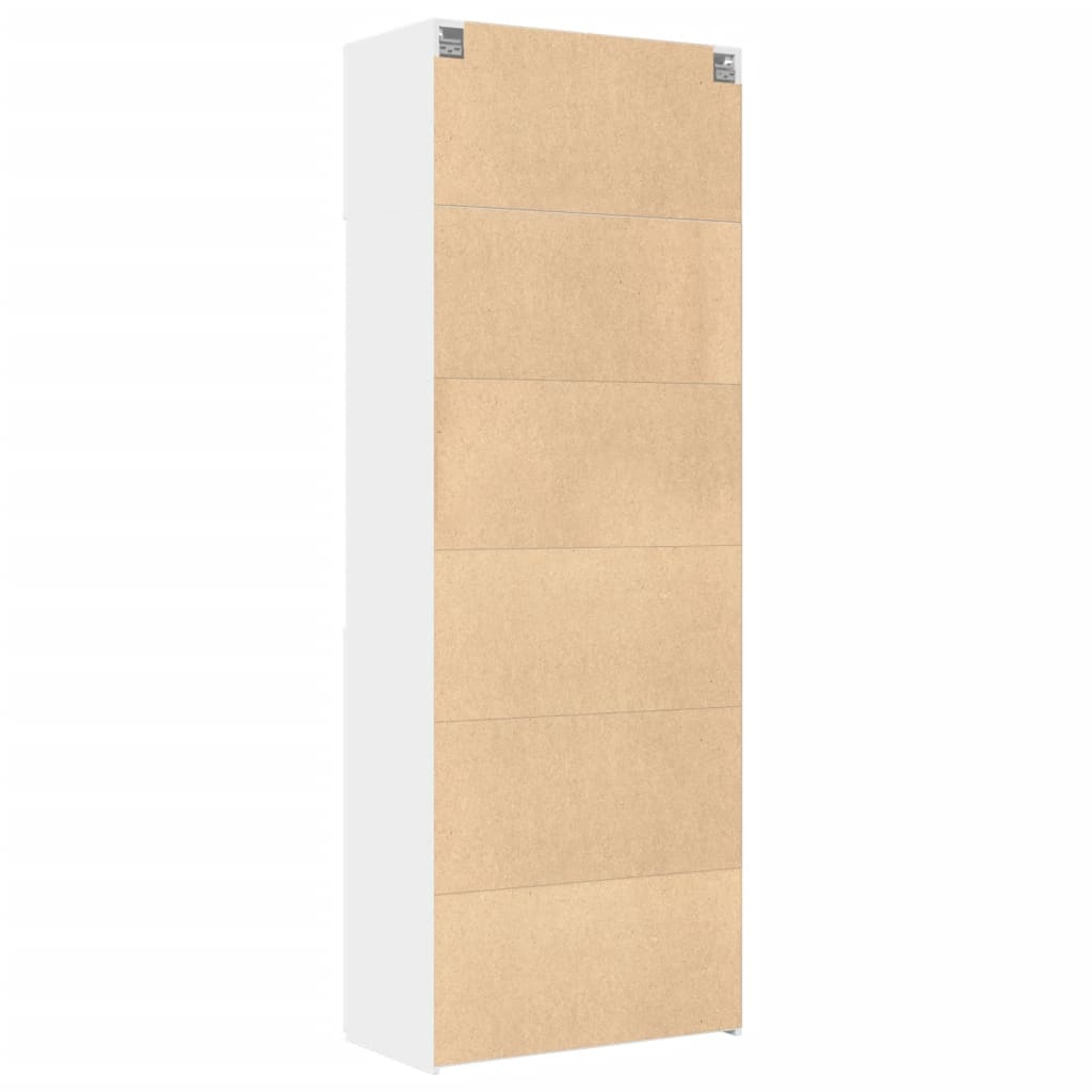 vidaXL Ραφιέρα με Ντουλάπια Λευκή 80x42,5x225 εκ. από Επεξ. Ξύλο