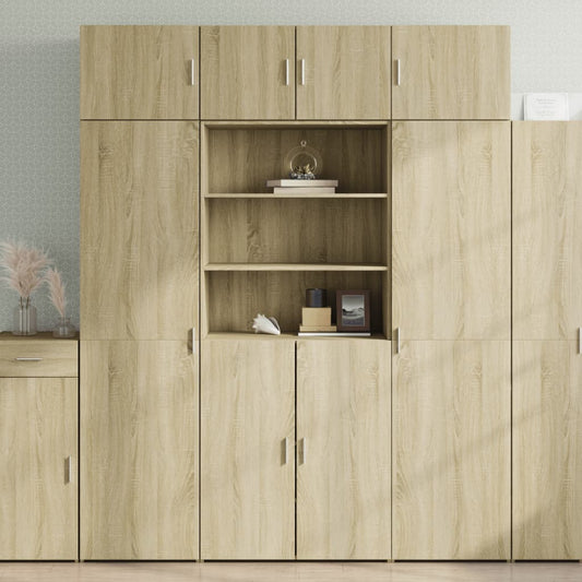vidaXL Ραφιέρα με Ντουλάπια Sonoma Δρυς 80x42,5x225 εκ. Επεξ. Ξύλο