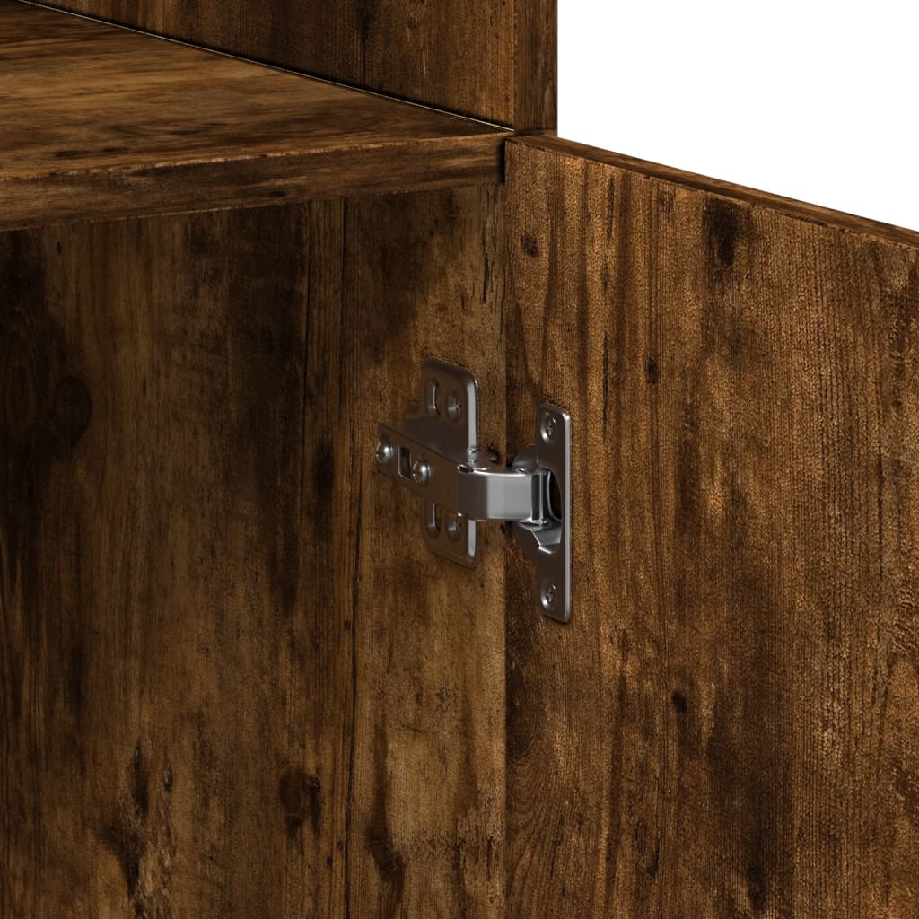 vidaXL Ραφιέρα με Ντουλάπια Καπνιστή Δρυς 80x42,5x225 εκ. Επεξ. Ξύλο