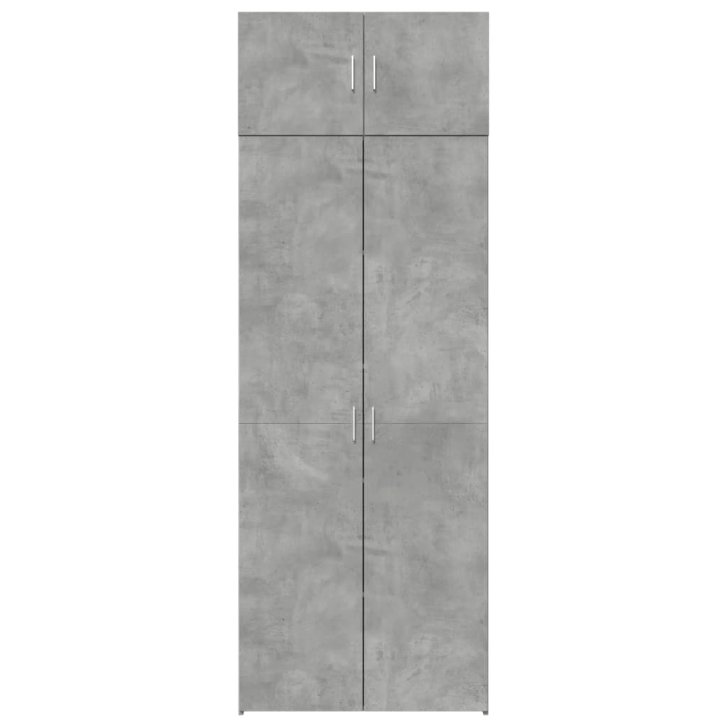 vidaXL Ραφιέρα με Ντουλάπια Γκρι Σκυρ. 80x35,5x180 εκ. από Επεξ. Ξύλο
