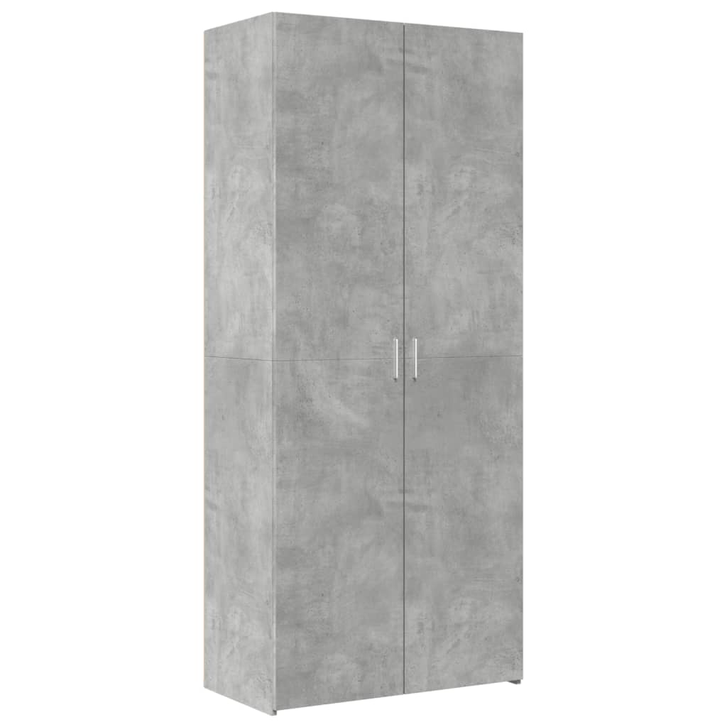 vidaXL Ραφιέρα με Ντουλάπια Γκρι Σκυρ. 80x35,5x180 εκ. από Επεξ. Ξύλο
