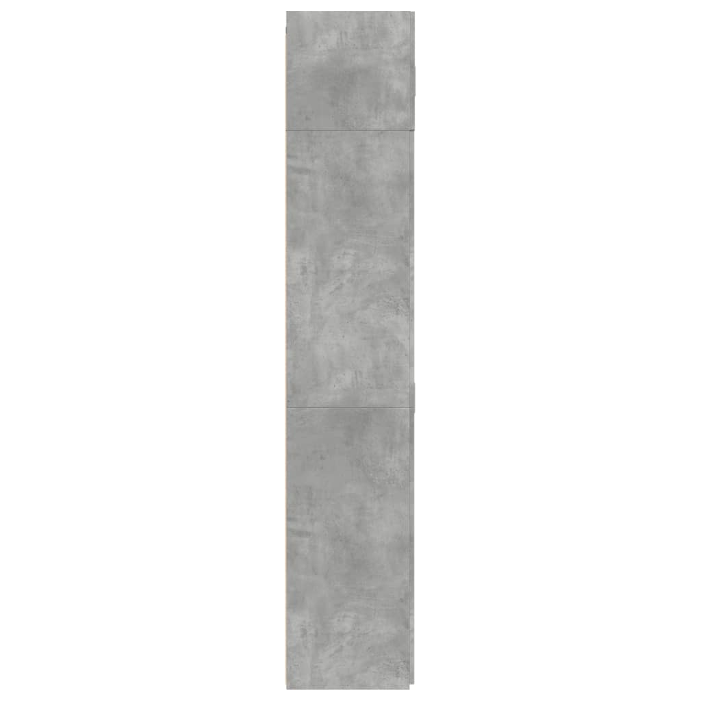 vidaXL Ραφιέρα με Ντουλάπια Γκρι Σκυρ. 80x35,5x180 εκ. από Επεξ. Ξύλο